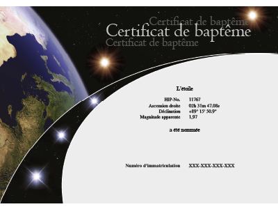 Certificat de baptême